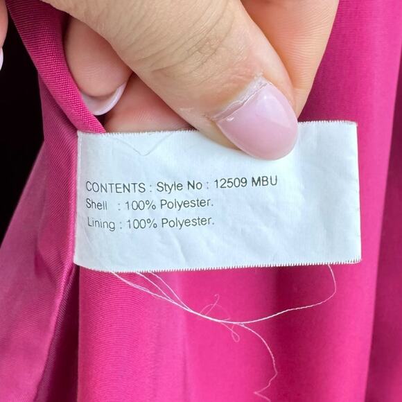 Gallery Pink Hood Button Closure Padded Shoulder Lined Long Rain Jacket Pockets - Picture 12 of 13